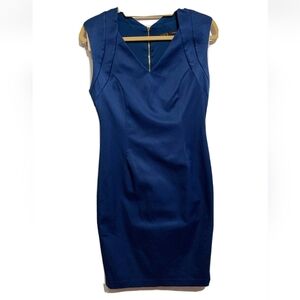 NWOT Zara M Fitted V-neck Dress in Royal Bleu